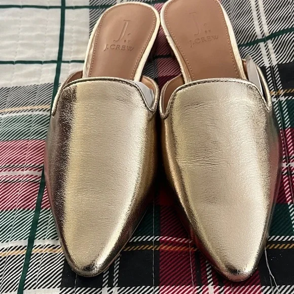 J. Crew Metallic Gold Mules - Picture 2 of 4